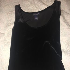Ann Taylor fitted black velvet tank